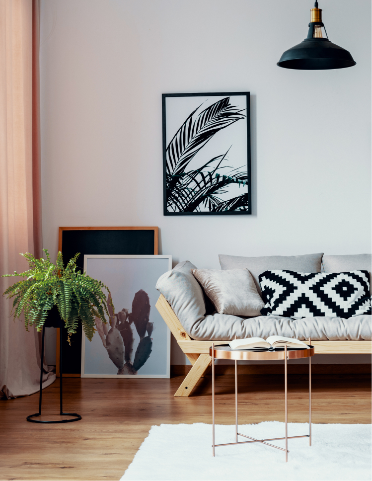 bright hardwood planks in a cozy living room