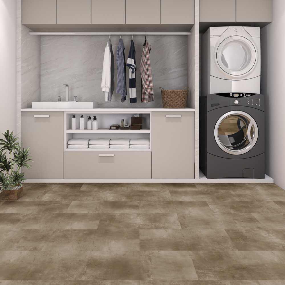 stone flooring in laundry room